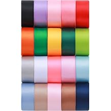 KEOSREE 3/4 inch 20 Colors Satin Ribbon Set, 3/4" X2Yd x 20Rolls