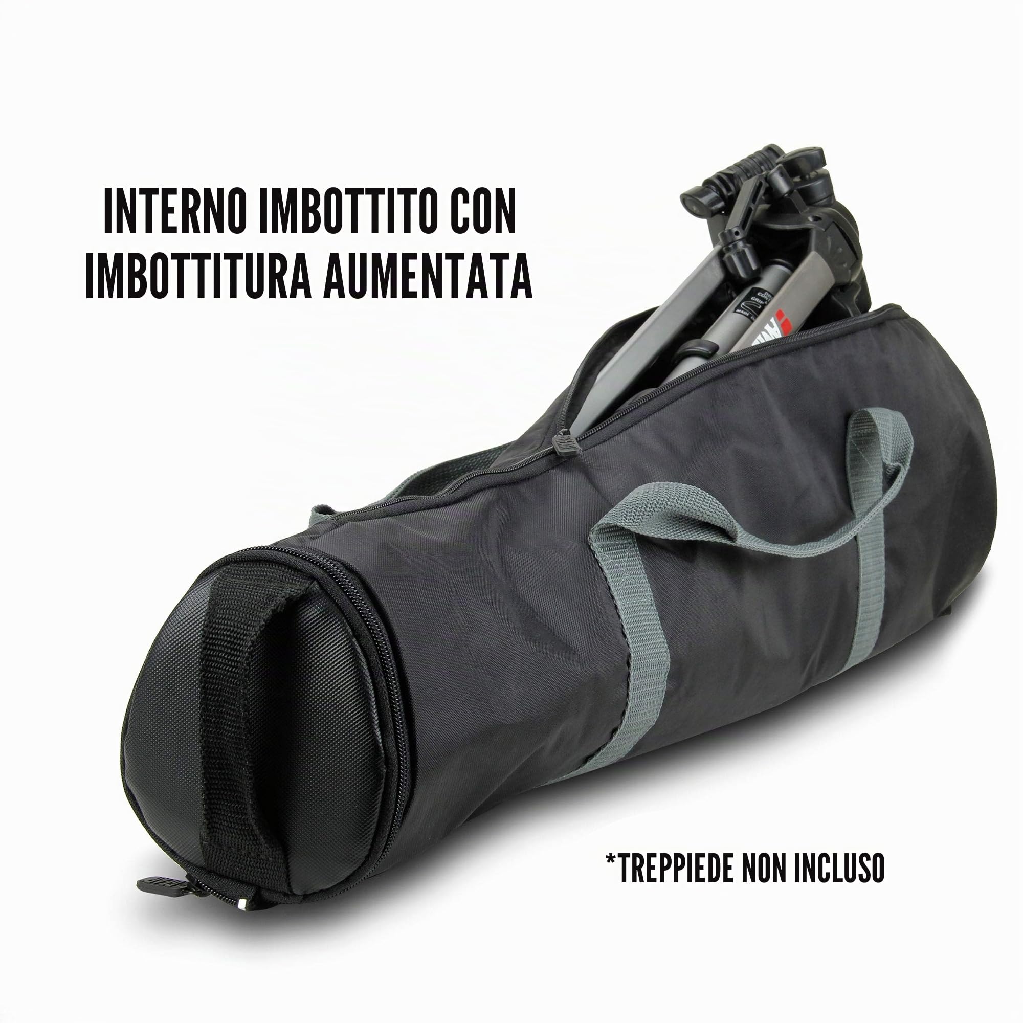 USA Gear Borsa Imbottita per Treppiede (nera) - Contiene Treppiedi da 53 a 89 cm - Prolunga Regolabile, Tasca Portaoggetti e Tracolla per Accessori Professionali per Fotocamera