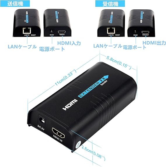 大好き Sky Cat6 Cat5e Cat5 Rj45 Hdcp1 2 最大160m延長 Lanケーブルで1080p 送信機 延長器 Hdmiエクステンダー Malanzs Hd Ps4 373送信機 Stb Dvd Pc Laptop Box その他