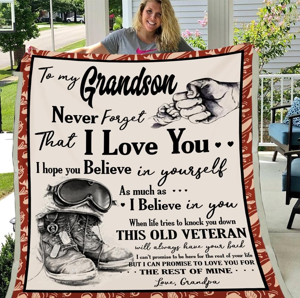 Personalized Letter Blanket to My Grandson - A Mi Hijo Blanket - Spanish Letter Blanket for Grandson Son - Spanish Blanket for Grandson from Grandpa Papa - Gifts for Christmas Birthday Thanksgiving