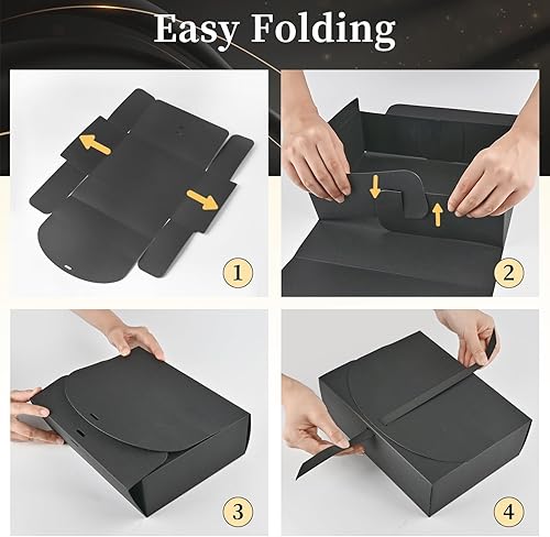 Miniatura 4 de Ocmoiy Paquete de 12 cajas de regalo con tapas, caja de regalo de papel blanco de 10.6 x 7.8 x 3.1 pulgadas con cinta, caja de propuesta de dama de