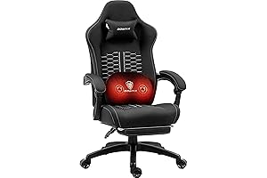 Heated Massage Lumbar Support PC Gaming Chair