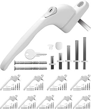 eSynic 10Pack 360  Rotation Lockable&Universal UPVC Window Handles with Key