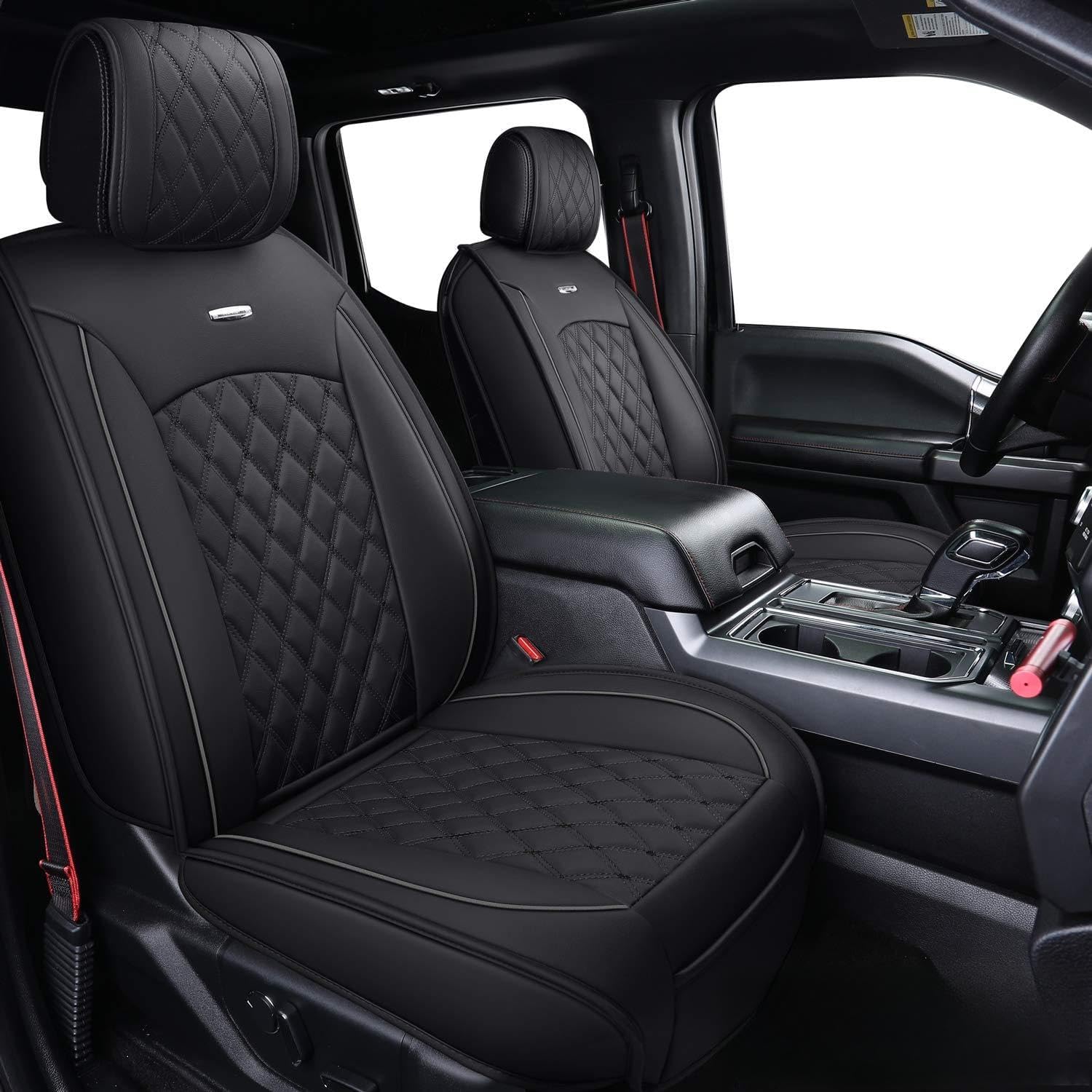 Aierxuan Car Seat Covers Full Set with Waterproof Leather, Automotive Vehicle Cushion Cover for Cars SUV Pick-up Truck Fit for 2009 to 2023 Ford F150 Carhartt and 2017 to 2023 F250 F350 F450