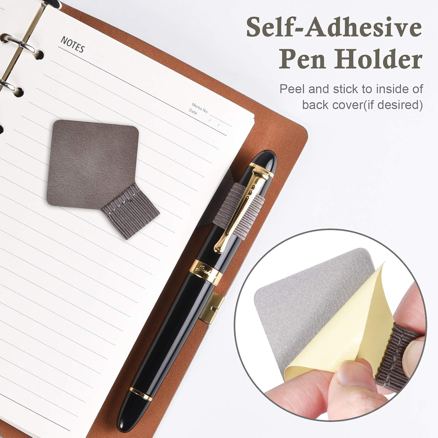 Leather Writing Journal Notebook, A6 Traveler Journal Diary with Elastic Band and Pen Holder, 100 sheets/200 pages, Lined Paper 5.12 x 7.28 Inch [Grey]