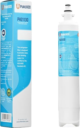 PureH2O PH21130 Reemplazo Compatible para GE RPWF Cartucho de Filtro de Agua de Carbono para Refrigerador Dispensador de Agua de Refrigerador