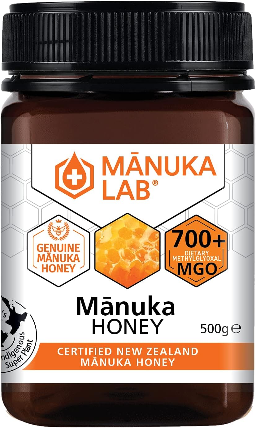 Certified MGO 700+ Manuka Honey 500g - Strong Antimicrobial and Anti-inflammatory Properties for Wound Healing, Acne, and Eczema | Premium Quality Honey from New Zealand, Manuka Honey