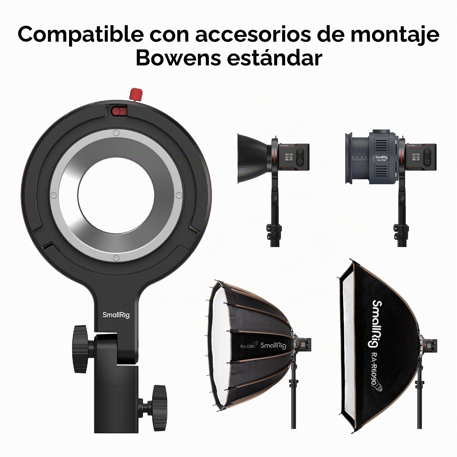 SMALLRIG Adaptador de Anillo de Velocidad Bowens Mount Softbox para Luz de Vídeo SMALLRIG RC 60B COB, Compatible con Accesorios de Montaje Bowens Estándar, Capacidad de Carga de 1,5 kg - 4476