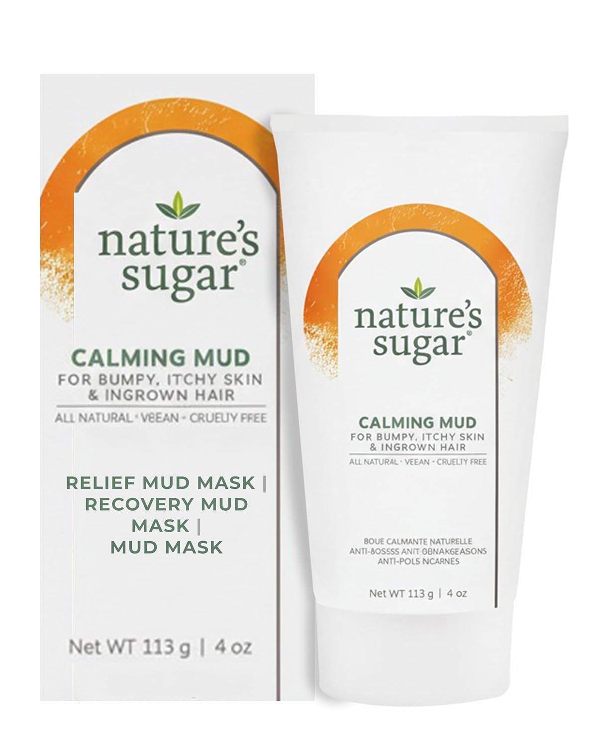 Nature's Sugar Calming Mud Mask – Deep Pore Cleansing Clay Mask for Face & Body – Detox Skincare for Ingrown Hair Relief, Blackheads & Sensitive Skin – Purifying Hungarian Mud Treatment – 113g/4oz