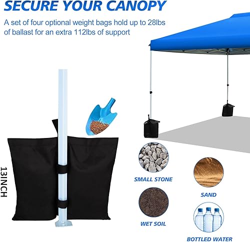 Miniatura 5 de WEIZE Tienda de campaña desplegable de 10 x 10 pies, configuración a presión de 1 botón, refugio portátil instantáneo, altura ajustable, bolsa de