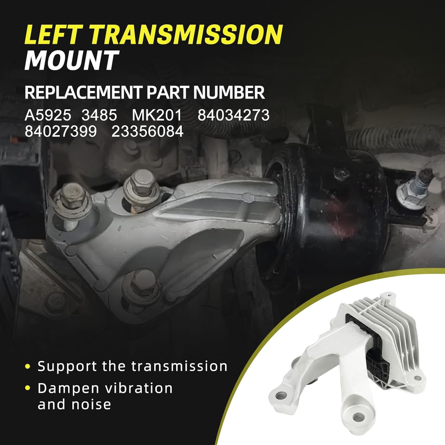 3PCS Engine Torque Strut Mount & Automatic Transmission Mount Kit Compatible with 2016 2017 2018 Chevrolet Malibu 1.5L L4 Replacement# A5927.A5926.A5925