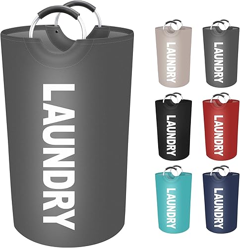 Miniatura 8 de EpicTotes Cesta de lavandería grande de 75 litros, cesta de lavandería impermeable independiente, cesta plegable para ropa alta, fácil de