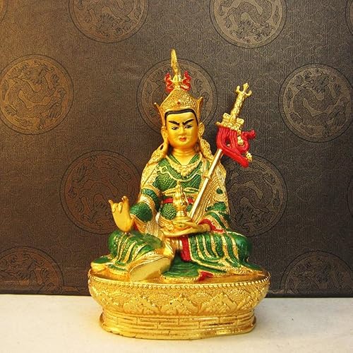 Miniatura 2 de Estatua de cobre coloreada Padmasambhava del loto del loto tibetano de 6 pulgadas de los proveedores budistas tibetanos de Buda