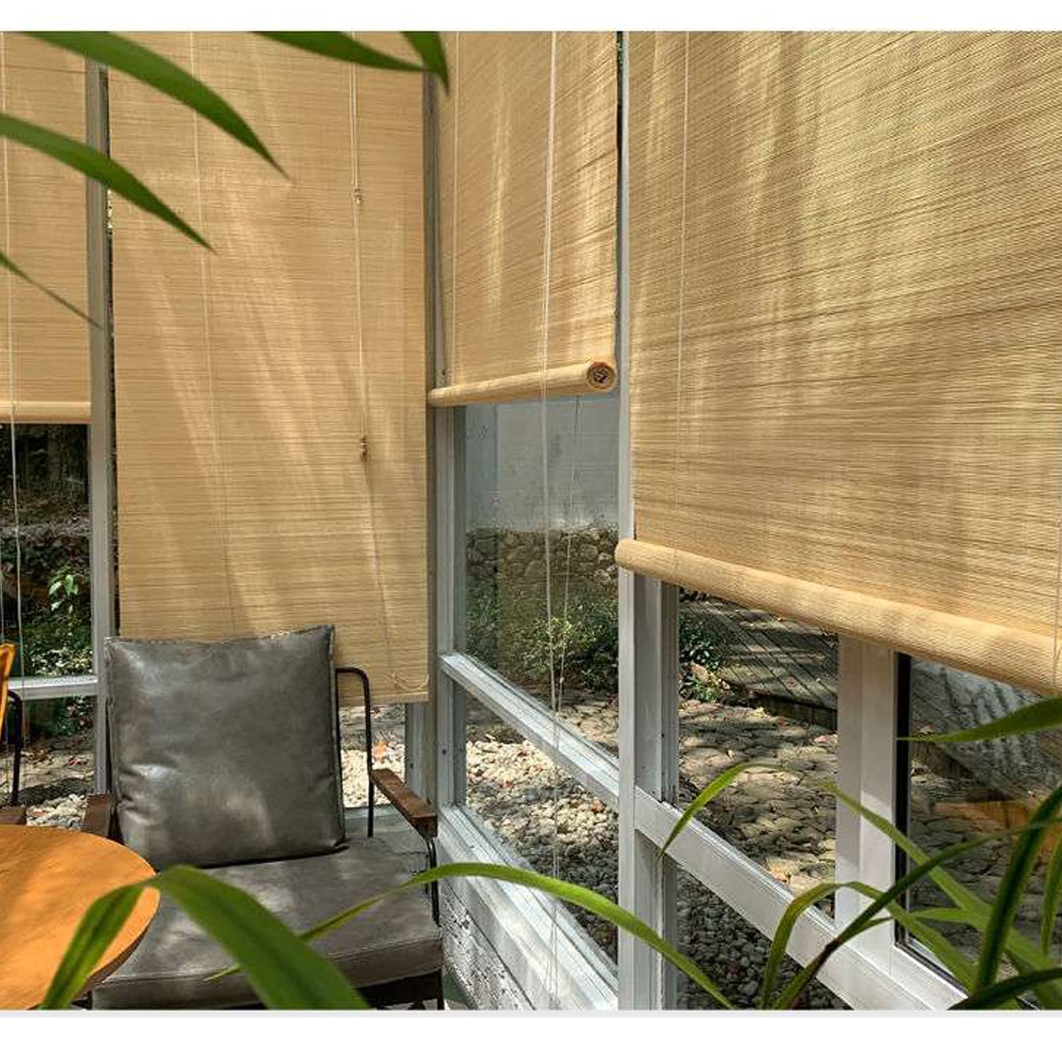 Amazon.de: GREMBI Sonne-Shading-Bambusblinds Fr Fenster, Natrliche Bambus-Rollschuh,  Bambusroll-Up-Fenster Schatten Vorhang, Privatsphre Rmische Jalousien Mit  Liftern, Fr Innenrume Im Freien, Anpassbar (W1
