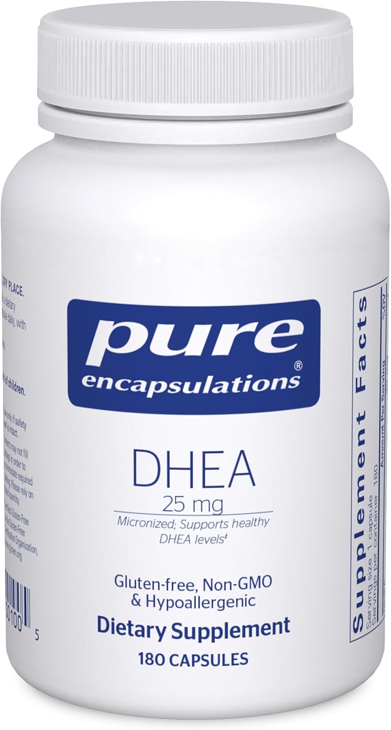 Product image of Pure Encapsulations DHEA 25 mg - Supplement for Immune Support, Hormone Balance, Metabolism Support, and Energy Levels* - with Micronized DHEA - 180 Capsules