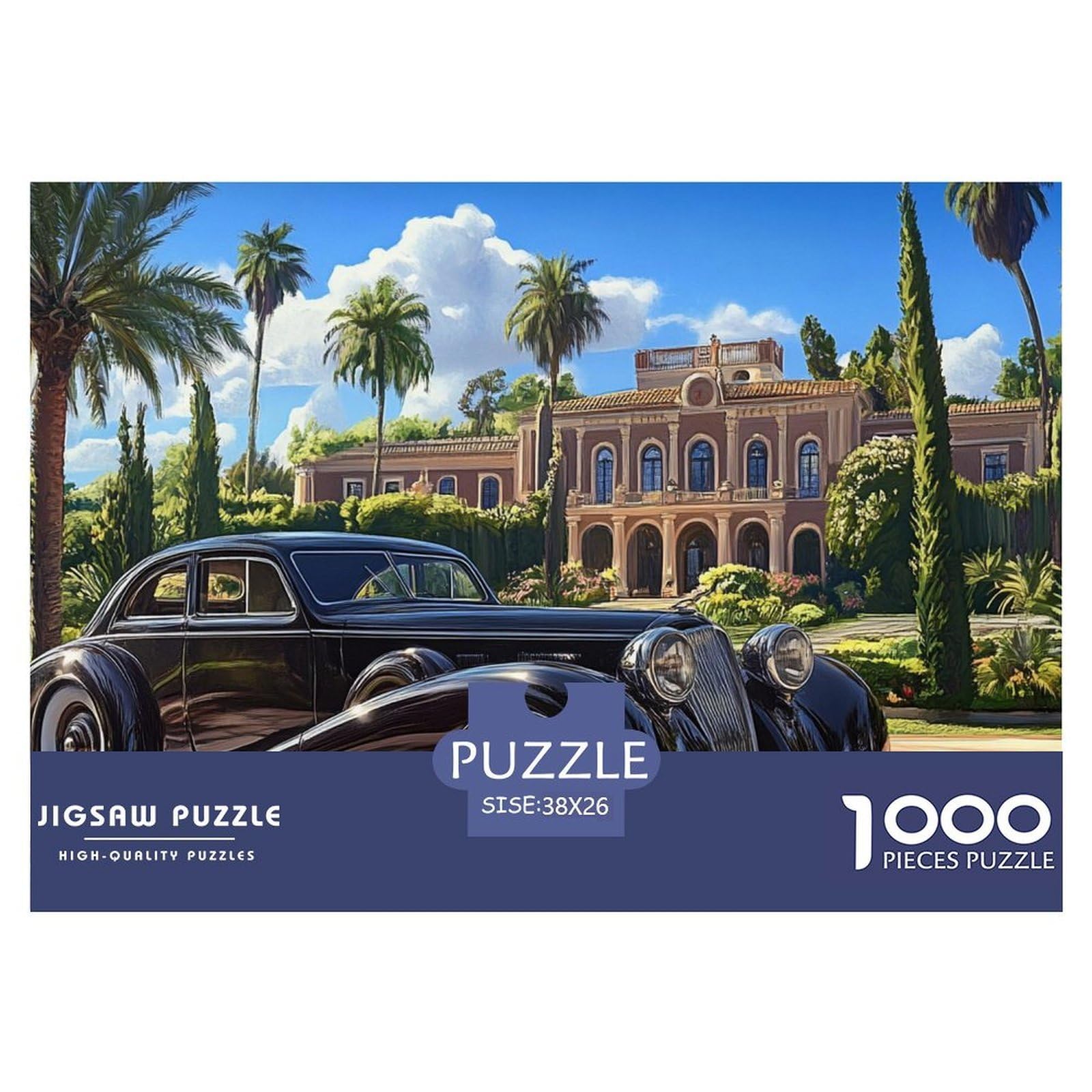 Old Style Sedan Jigsaw 1000 Pieces Challenge Toy for Adults,Vintage Car Impossible Jigsaw Puzzles 1000 Pieces Educational Game Home Decoration 38x26cm/1000pcs — image 1
