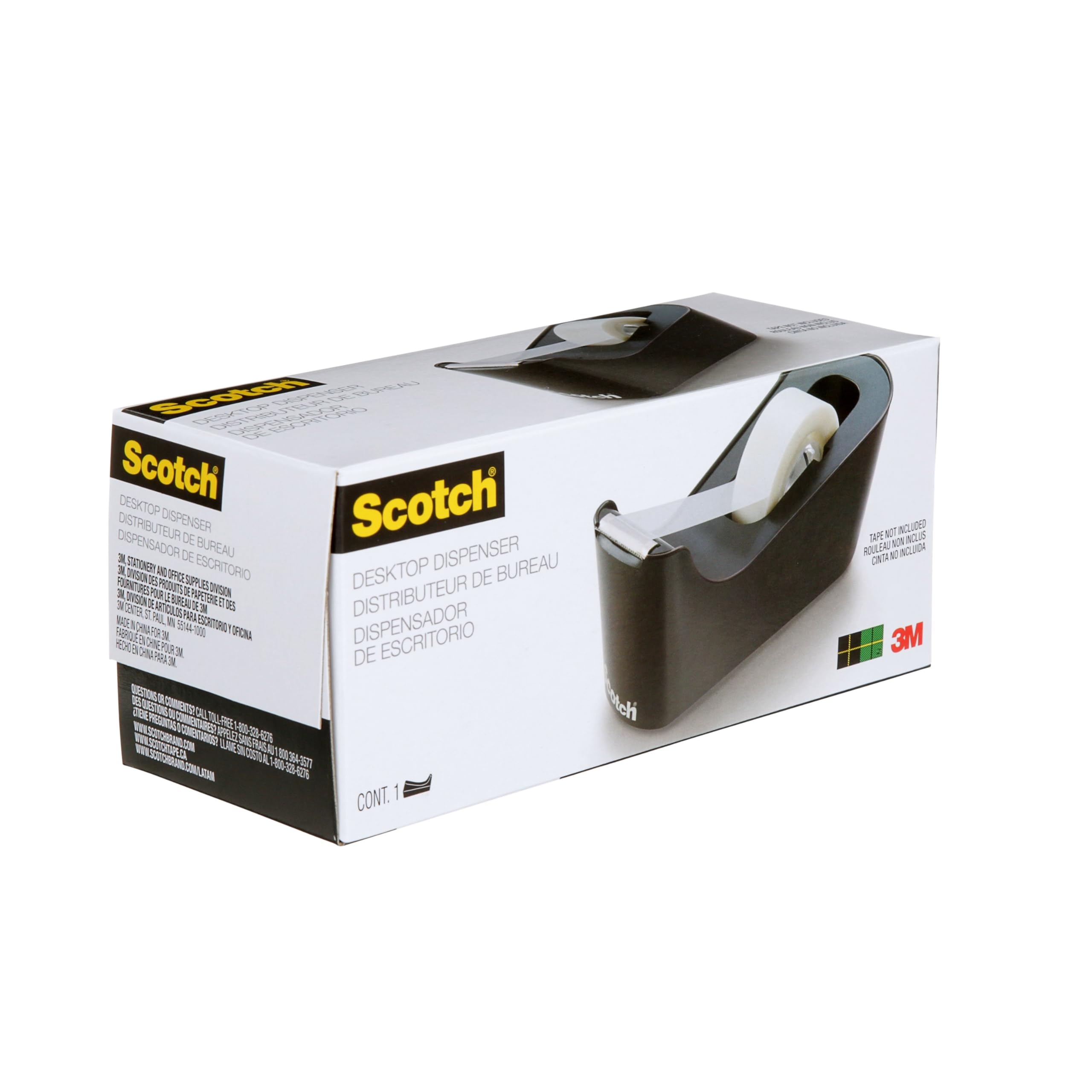 Scotch Dévidoir de ruban adhésif C18 Noir + 1 rouleau de ruban adhésif