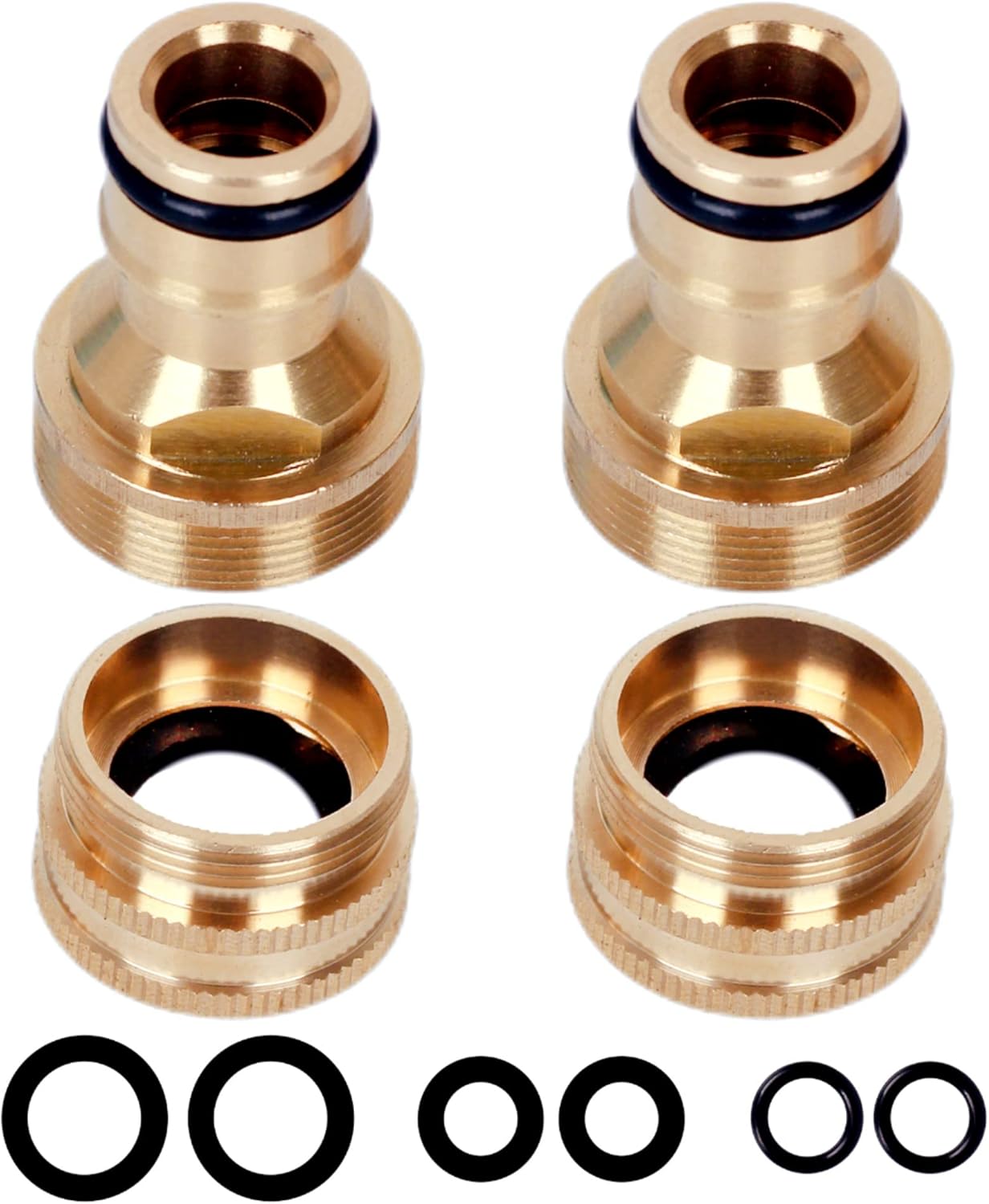 2Set Brass Universal Kitchen Tap Connector Converters 22mm Threaded