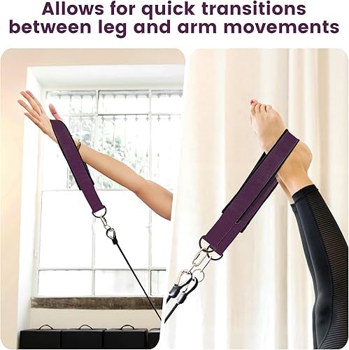 Miniatura 4 de 2 correas cómodas de doble bucle para Pilates de grosor mejorado, correa de anillo en D para gimnasio en casa y accesorios de entrenamiento de yoga