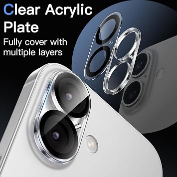 iPhone 17 Compatible Full Camera Lens Protector Shockproof Tempered Glass Full Protector HD Transparent Camera Lens Glass Film Anti-Scratch
