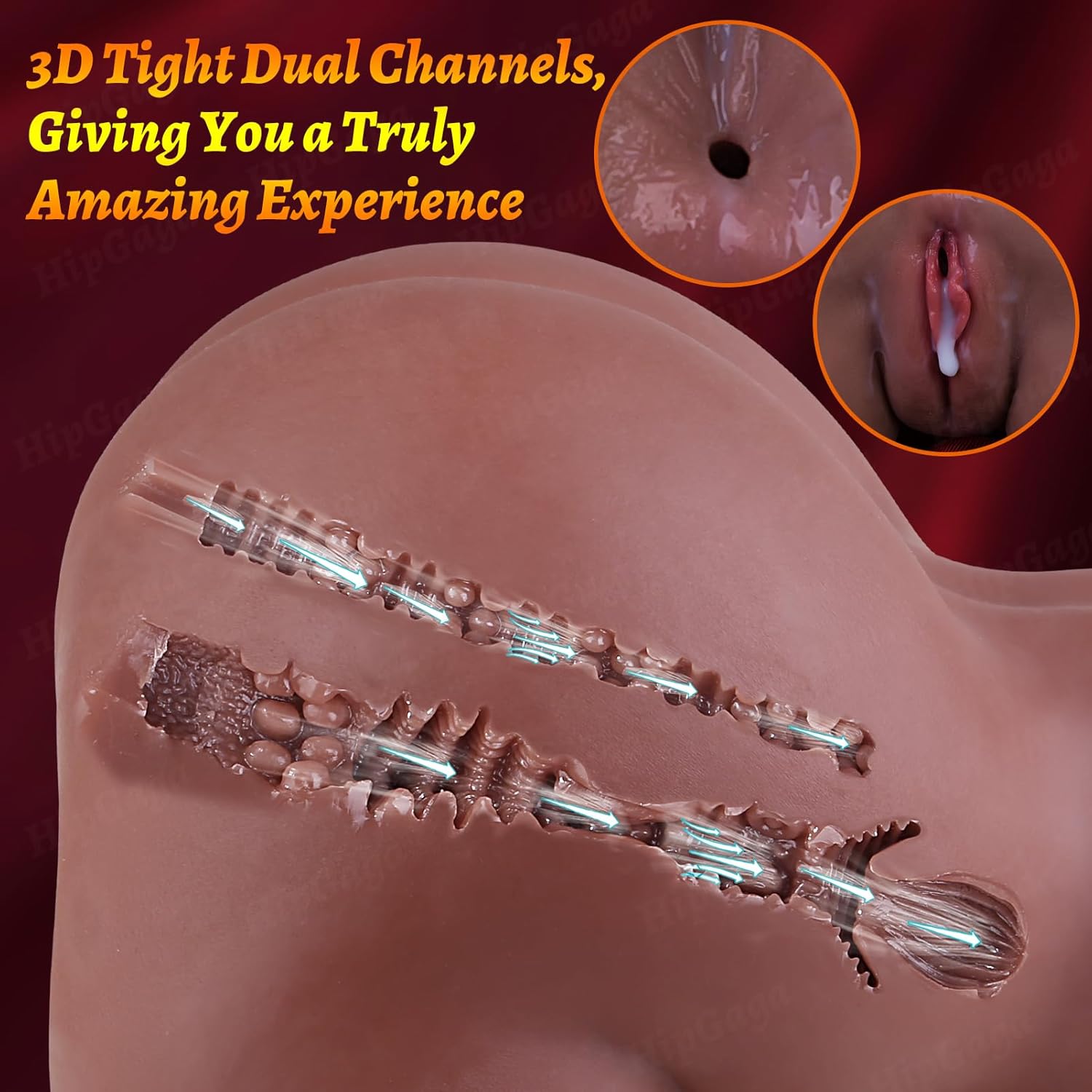 32.5LB Lifesize Big Ass Sex Doll for Men, Male Masturbator with 2 Hole Deeper Vagina & Tighter Anal, Realistic Male Sex Dolls Toy, Soft Butt Pocket Pussy 3D Texture Adult Toys for Men Stroker Couples