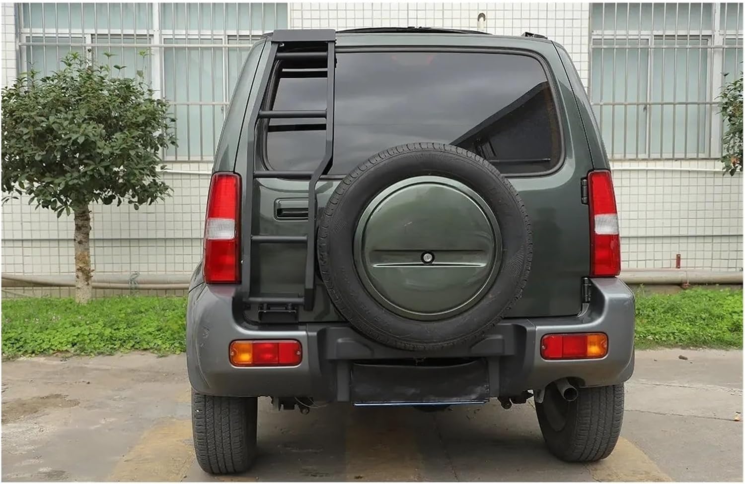 Rear Tailgate Door Ladder Climbing Black Alloy Compatible with Suzuki Jimny 2007-2017Accessories