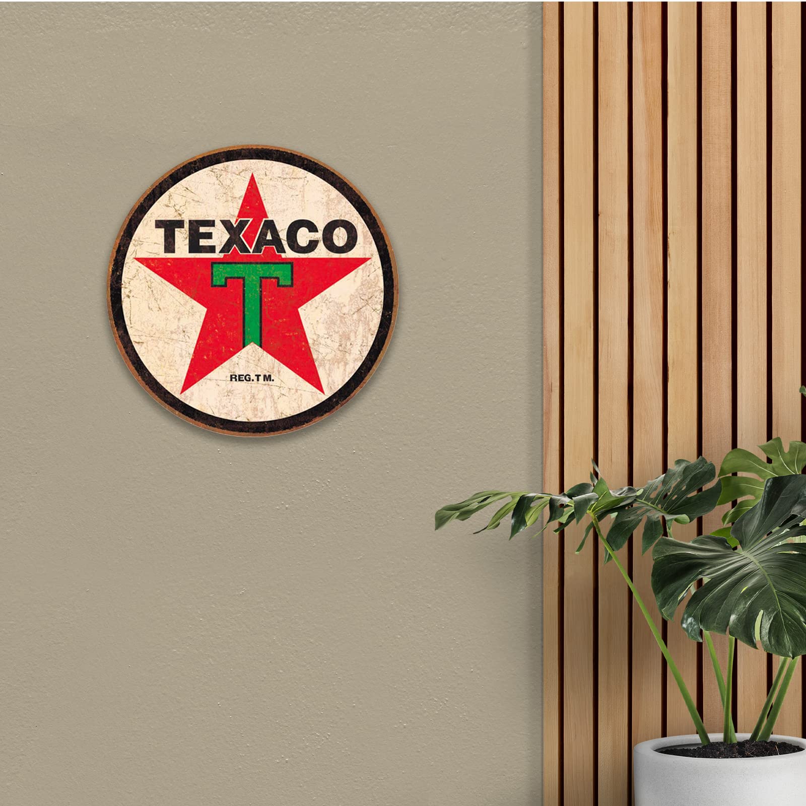 Panneau métallique vintage de la station-service Texaco