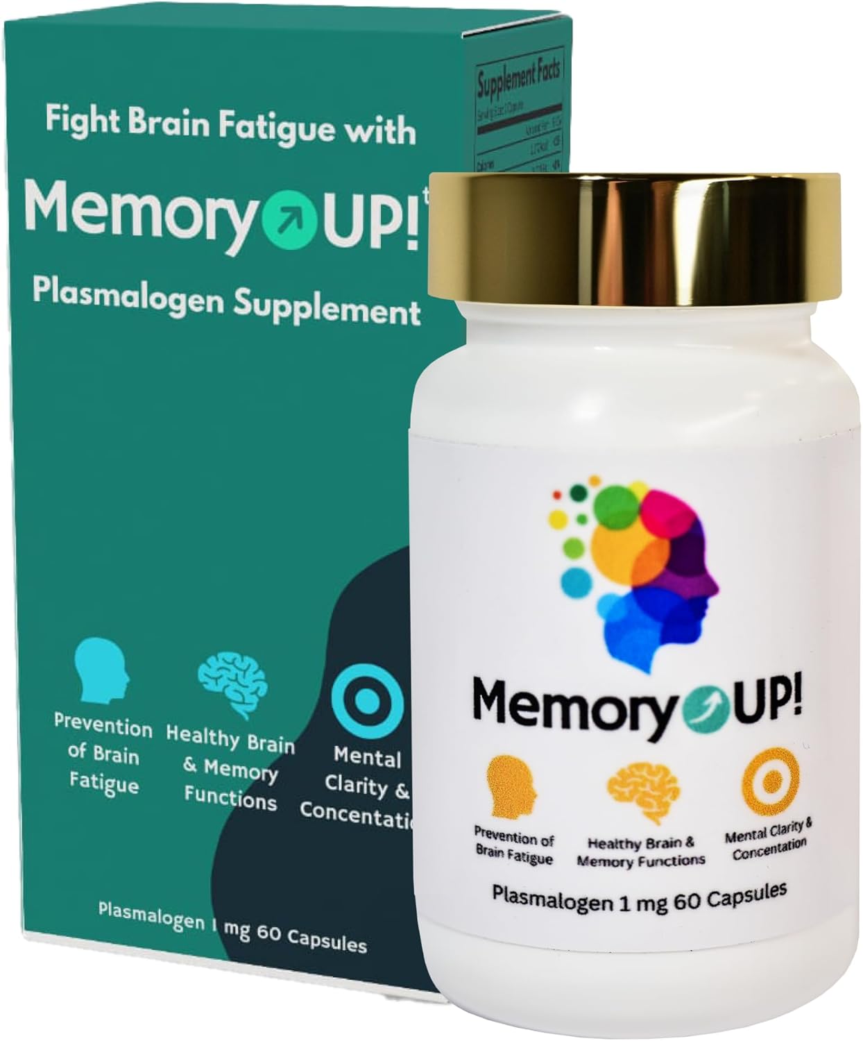 MemoryUP! Sea Scallop-Derived Plasmalogen Supplement for Brain & Cognitive Support, Memory, Focus and Antioxidant Neuro-Support, Ideal for Seniors, Adult Men & Women, 60 Count