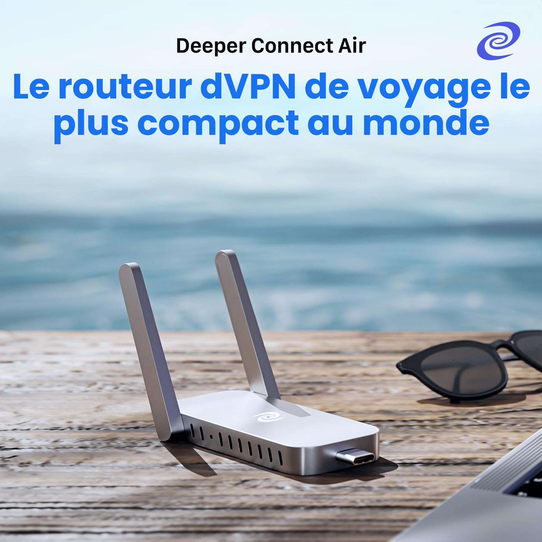 Deeper Connect Air Routeur WiFi sans fil portable sans fil, routeur VPN gratuit à vie pour la vie privée en voyage, routeurs VPN compacts pour la maison et le travail à distance