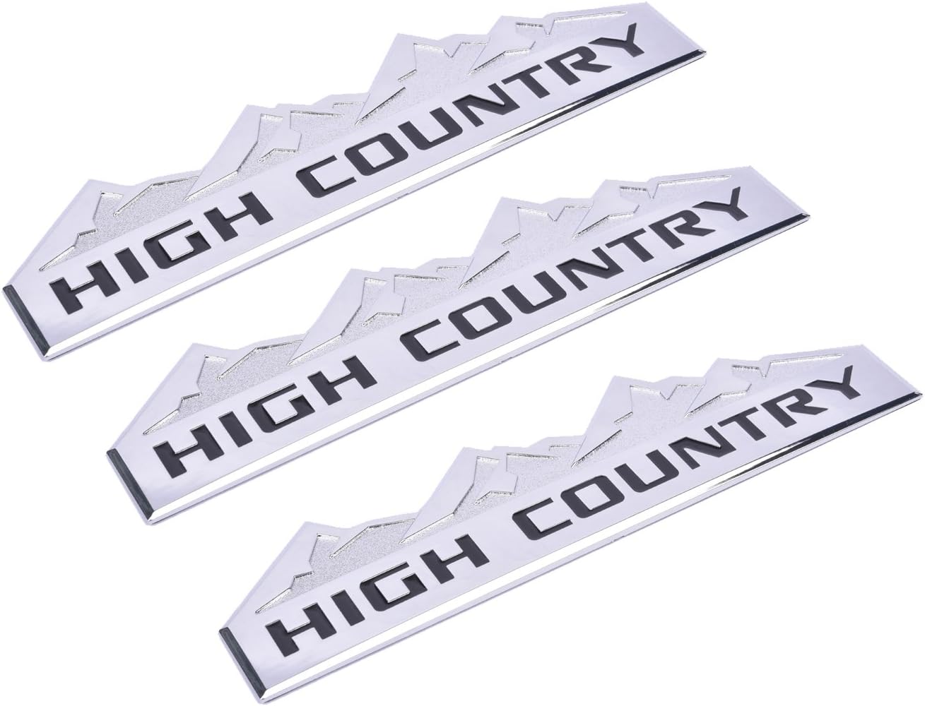 Aimoll 3pcs Country Emblem, Replacement for Badges Door Tailgate 3D Nameplate for Chevrolet Silverado 1500 2500HD Sierra 3500HD Chrome Black