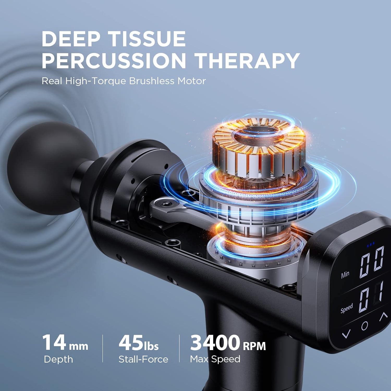 DUNWRO Muscle Massage Gun for Athelets - Percussion Massage Gun Deep Tissue - 30 Speeds Quiet Handheld Massager for Neck Back Shoulder Muscles Pain Relief with LCD Touch Screen(Black) : Health & Household