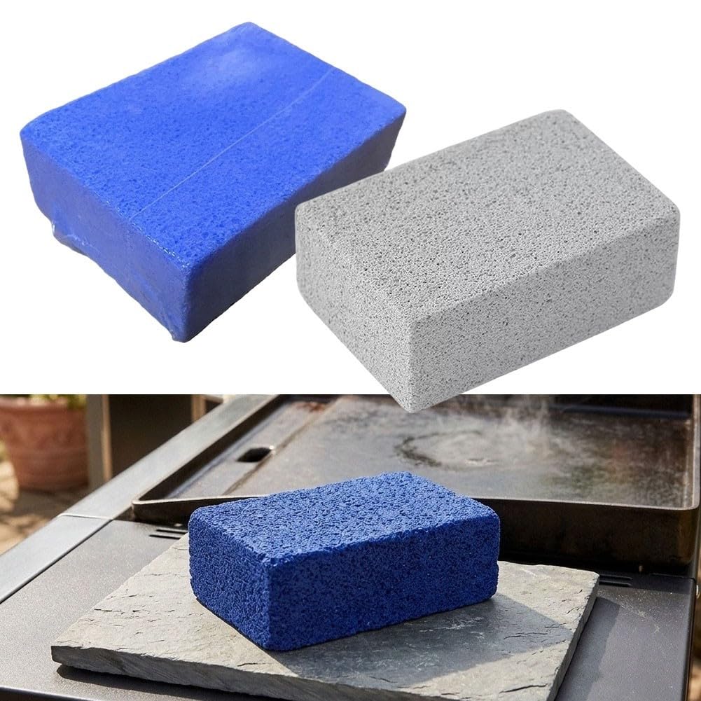 Pietra Pomice Espanso per Barbecue per sicura Pietra Pomice Espanso(Blue) | Rimuove grasso e ruggine, azione rapida post-cottura, per sicura per alimenti, per ideale per ghisa