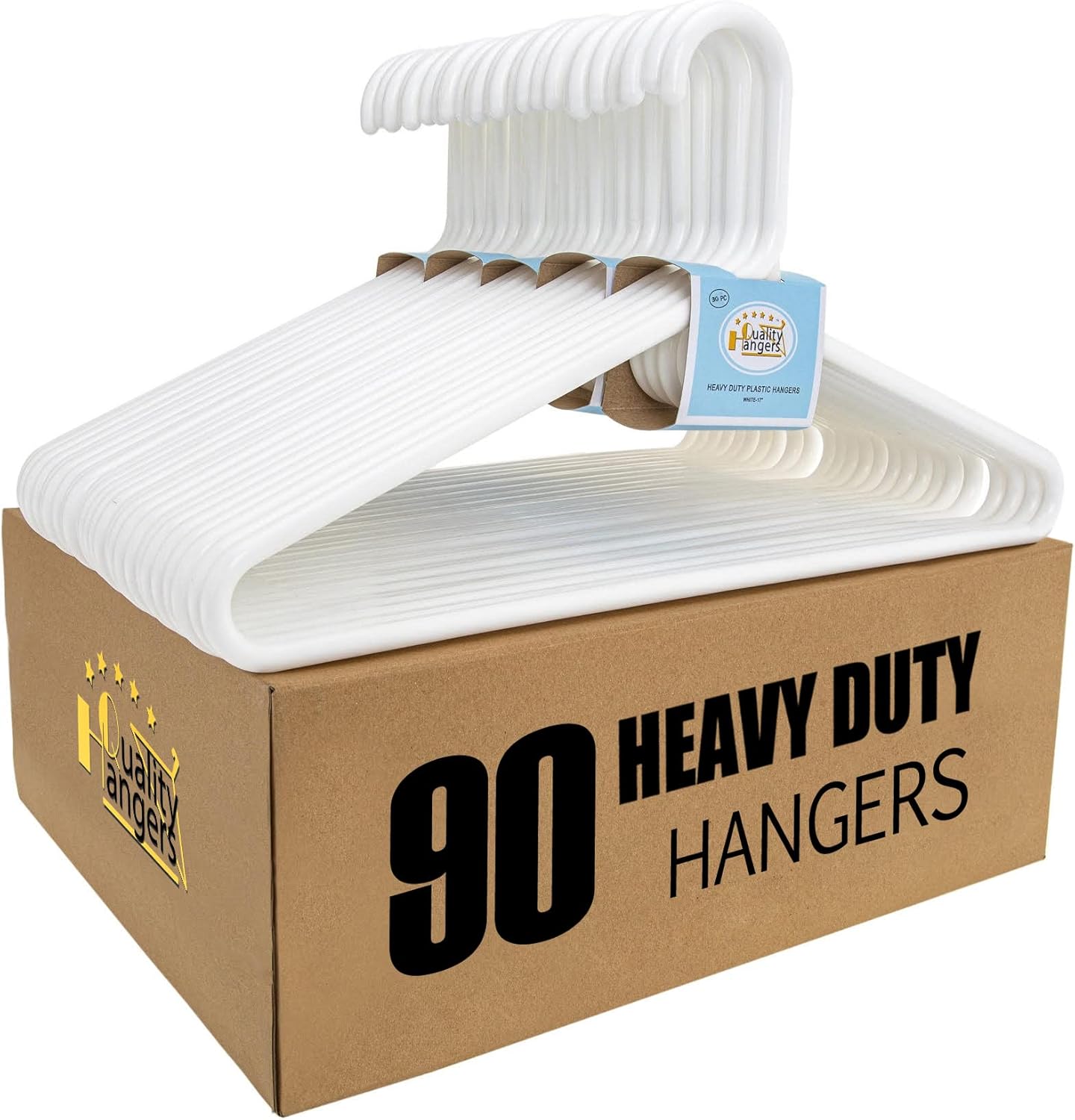 Quality White Plastic Hangers 90 Pack
