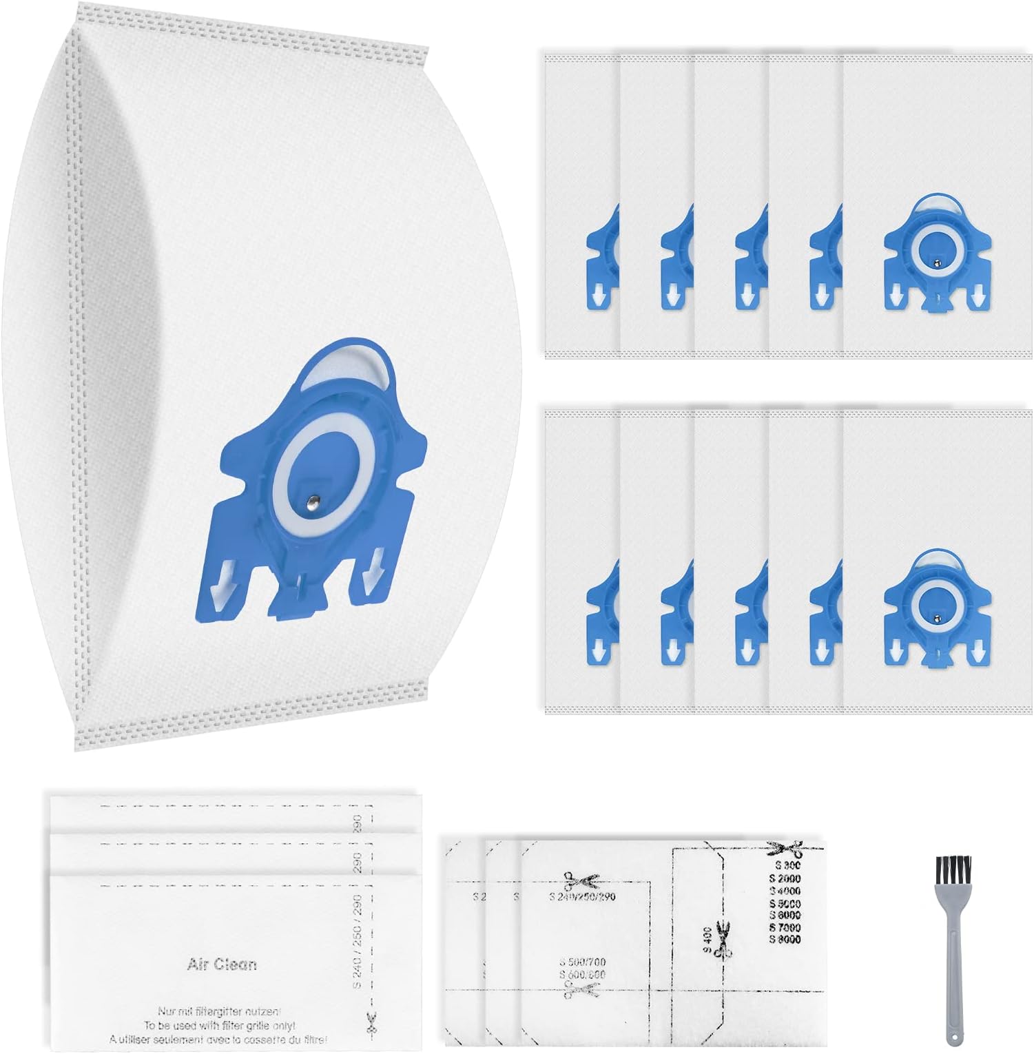 3D Airclean Bags for Miele Vacuum Cleaner Bags GN 8 Pack