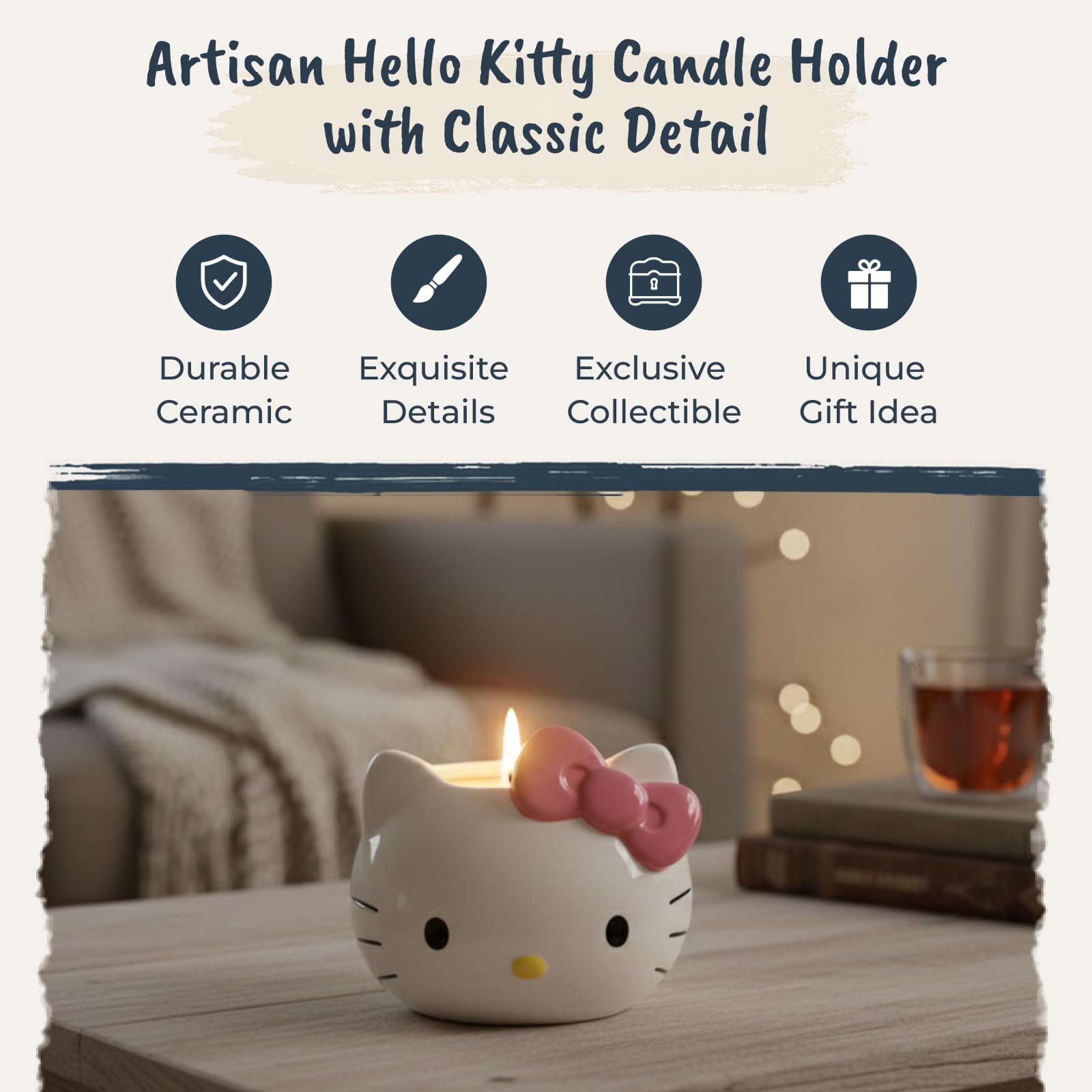 Amazon.co.jp: ハローキティフィギュアヘッドキャンドルホルダー、13.8