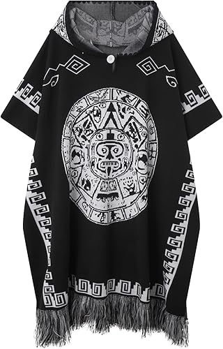 Miniatura 2 de Poncho mexicano unisex Serape con sudaderas Vintage Hippie Western Poncho Boho Totem Suéter sin mangas
