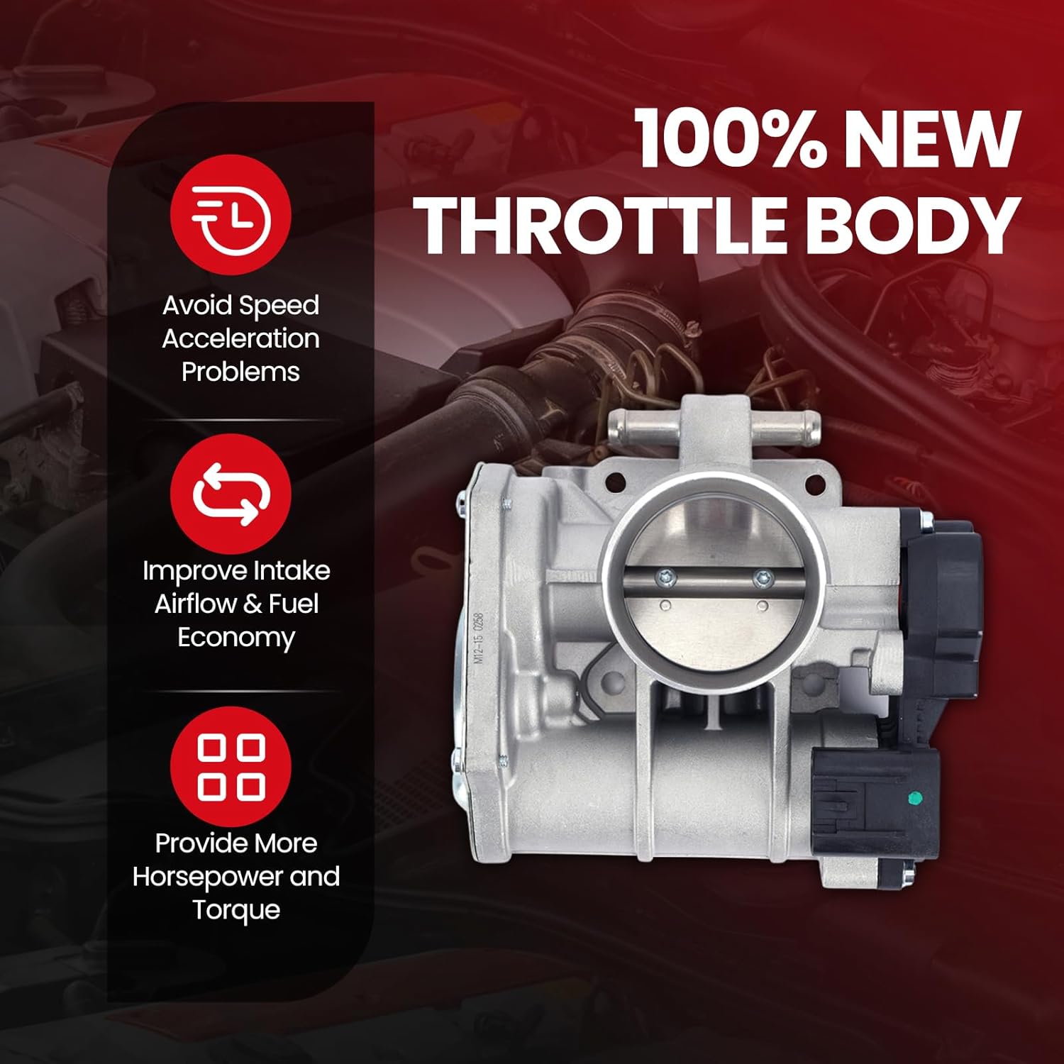 MOCA S20037 Throttle Body Assembly Replace 2006-2008 for Chevy Aveo L4 1.6L, 2006-2008 for Chevy Aveo 5 L4 1.6L, 2006-2008 for Pontiac Wave L4 1.6L