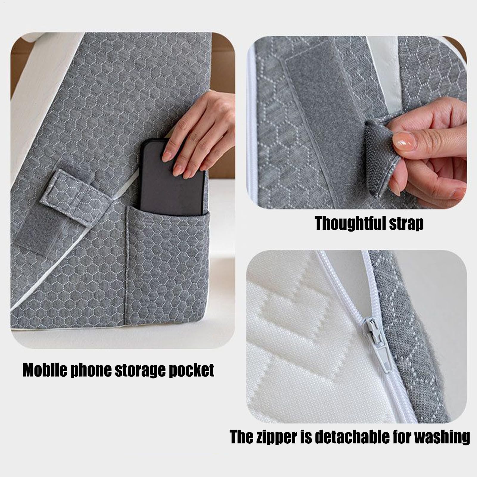 Almohada Cuña Para Dormir Almohada Con Inclinación Ajustable Y Diseño | Cojín Para Alivio De Molestias De Espalda Para En Hogar, Cama, Embarazo, Personas Mayores, Lectura Y