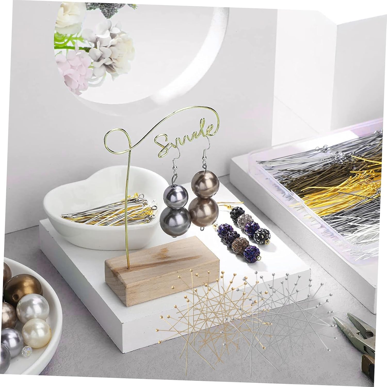 Operitacx 1200pcs Ball Headpins for Jewelry Making Decorative Straight Beading Pins Reusable DIY Craft Jewelry Supplies