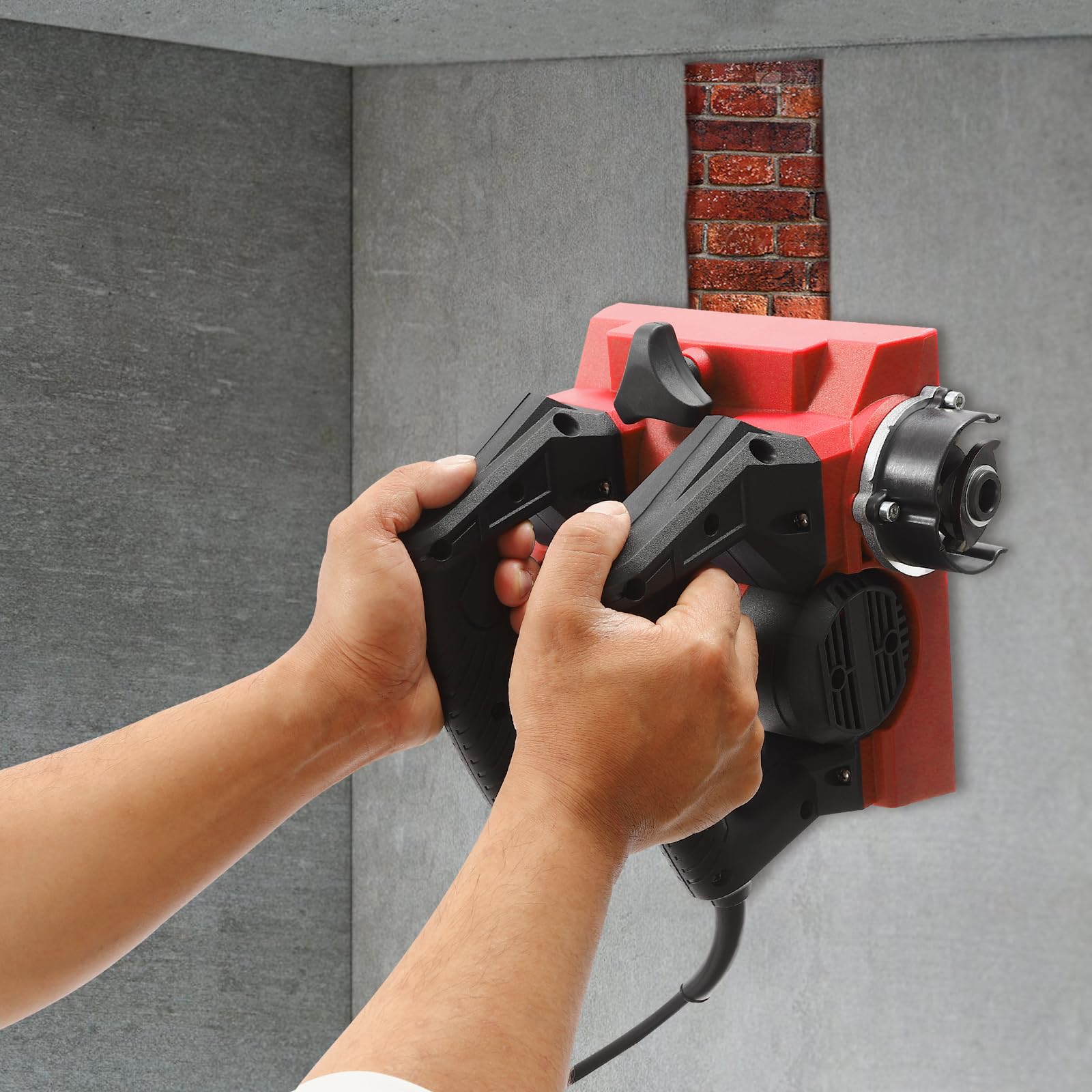 Elektryczna strugarka ścienna, 1300 W, profesjonalna strug ręczny z walizką na narzędzia, szerokość strugania 15 mm – głębokość 4 mm, elektryczna strugarka ścienna do szlifowania masy szpachlowej,
