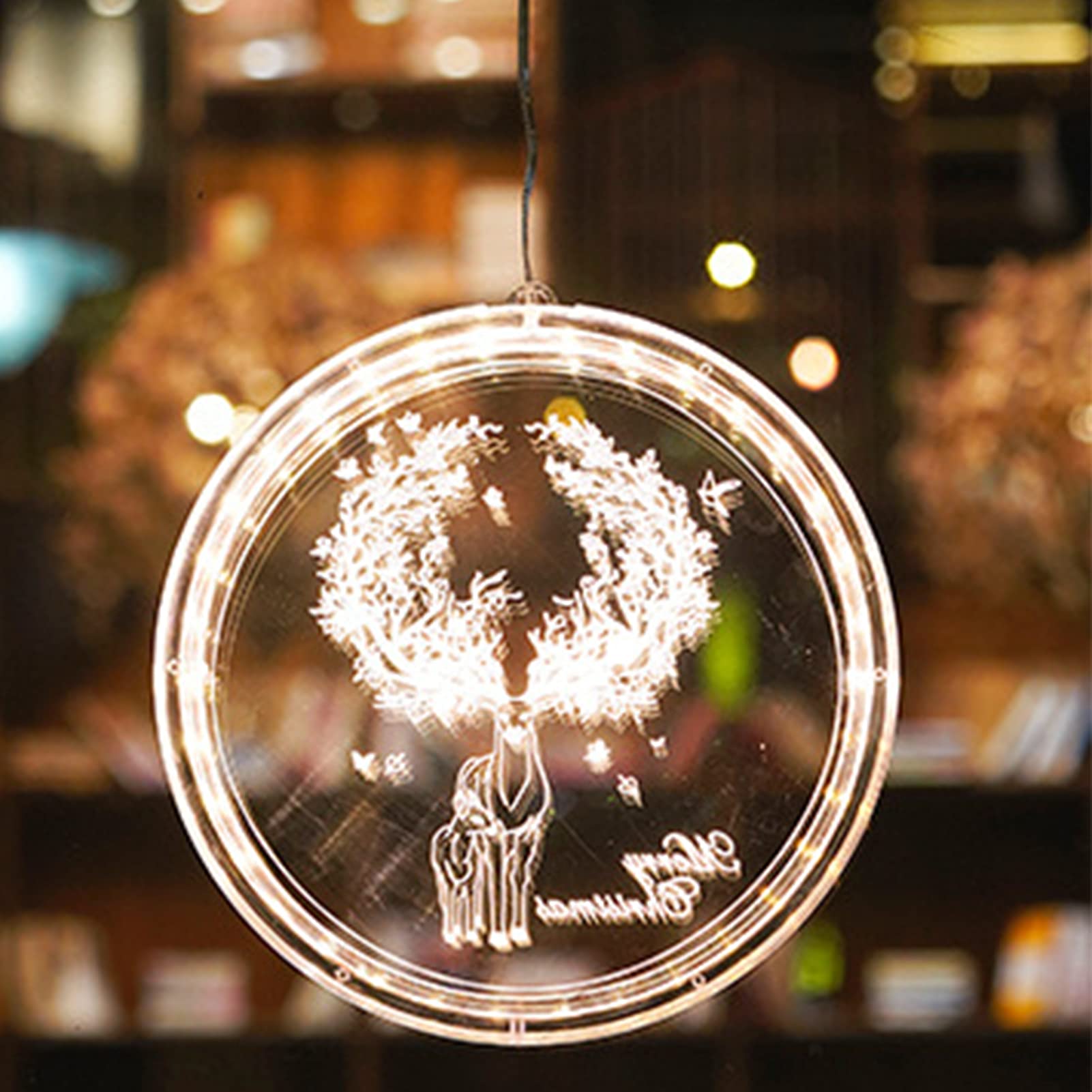 FUFRE 16cm Weihnachtsdeko Fenster Beleuchtet Batterien, LED 3D Nachtlicht Nachttischlampe Mit Fernbedienung & Smart Touch Bester Geburtstag Für Weihnachtliche (3-teiliges Set)