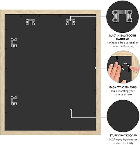Vista 658 de Americanflat - Marco para póster de 71 x 74 cm con plexiglás pulido, portarretratos negro de madera industrializada, Epic Collection, marco ancho