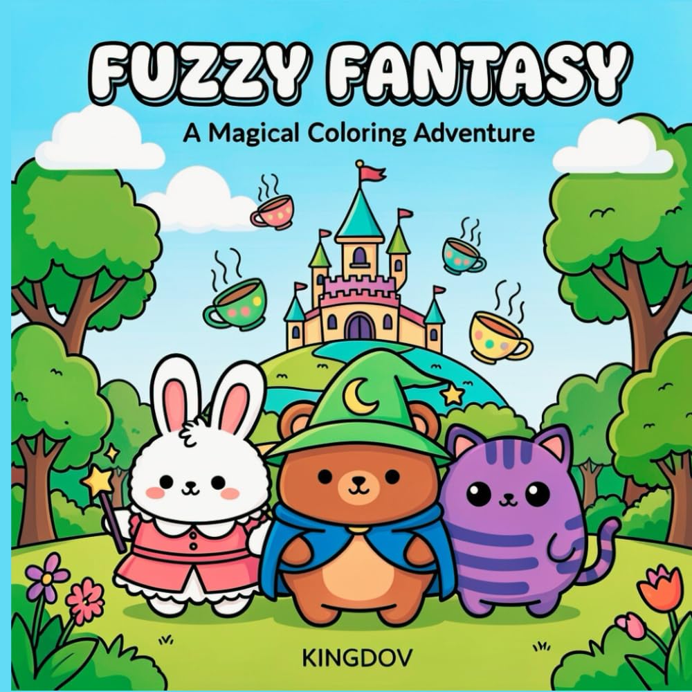 Fuzzy Fantasy: Coloring Book for Adults and Teens Featuring Adorable Animals in Magical and Dreamy Scenes for Relaxation and Mindful Creativity