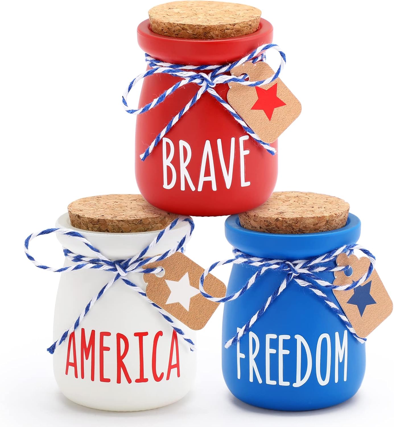 Nefelibata 4th of July Mini Mason Jars Independence Day Mini Pudding Jars Patriotic