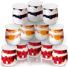 SPECIAL-DAY 7 x Glass Yogurt Jars with Airtight Lids | Glass Verrine for any Yogurt Maker | Long Shelf Stable Baby Jars 125 g