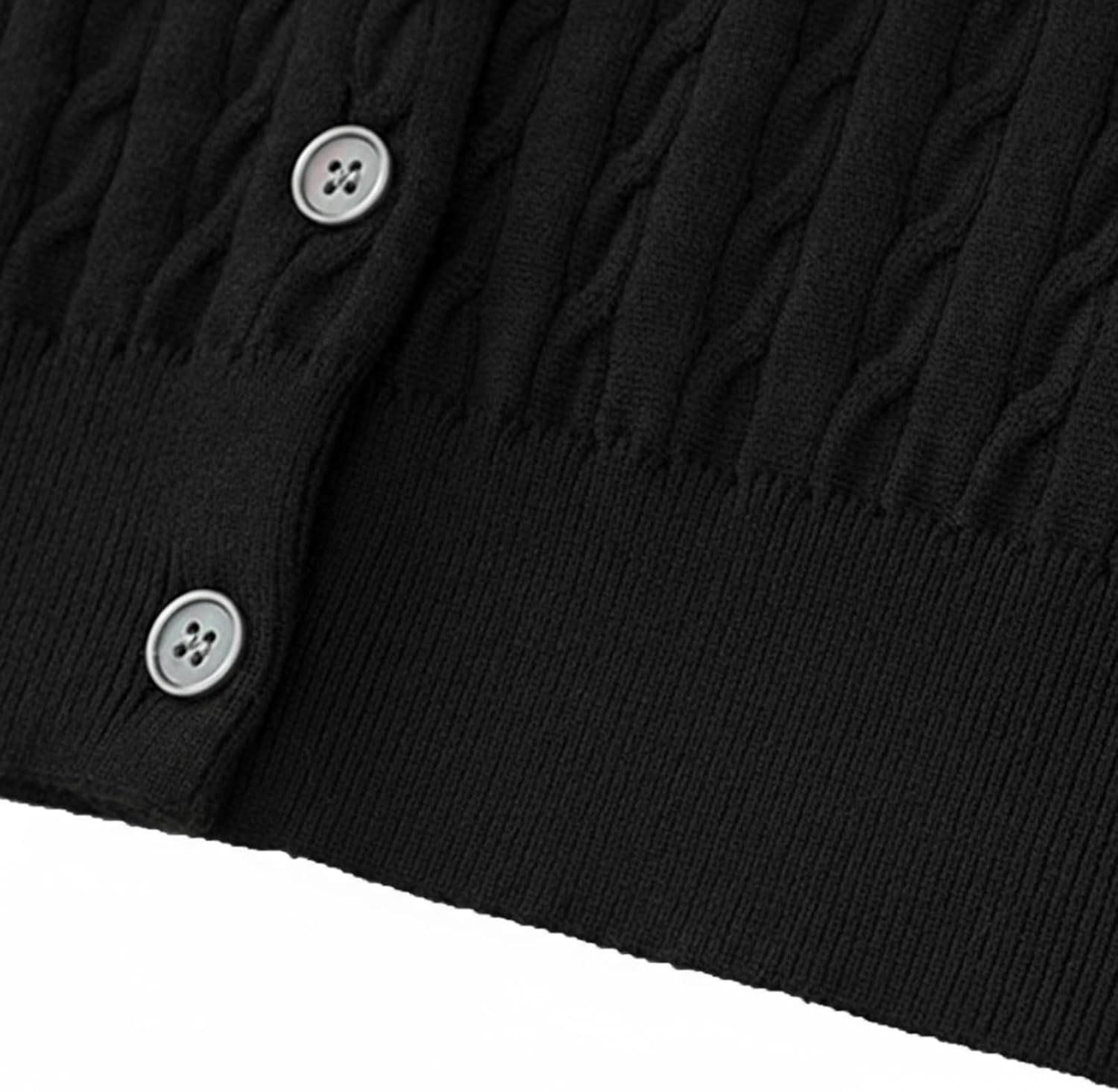 Cardigan Sweaters for Women Chunky Cable Knit Button Down Crewneck Long Sleeve Soft Fall Winter Top - Image 7