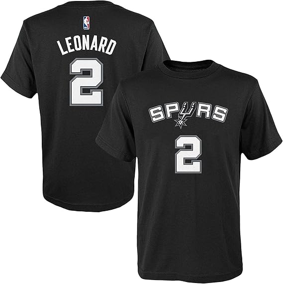 Kawhi Leonard San Antonio Spurs #2 Black Youth Name & Number T Shirt