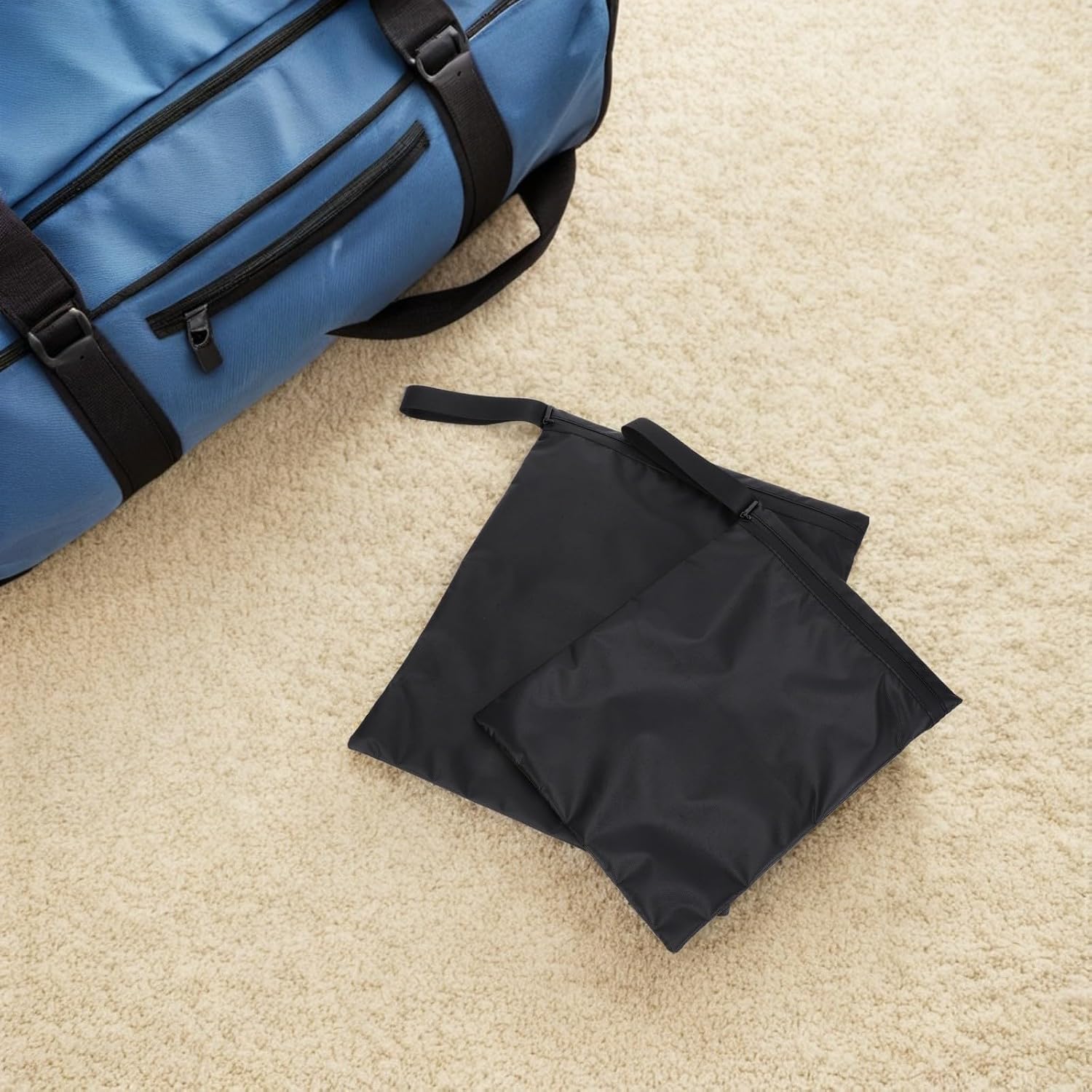Ciieeo Wet Dry Bag Oxford Cloth Pouch Reusable Waterproof 2pcs with Handle Large Capacity for Cloth Diapers and Swimsuits for Beach, Gym Workouts, Yoga, and Accessories Storage image 3