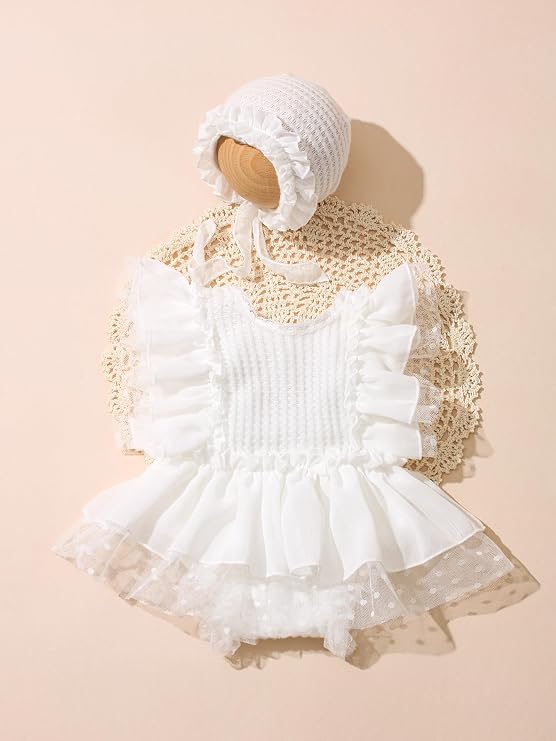 Ylsteed Newborn Girl Photoshoot Outfits Lace Newborn Photography Outfits Girl Photo Props for Newborn Girl Elastic Romper with Headband Baby Elegant Gorgeous Photography Outfit