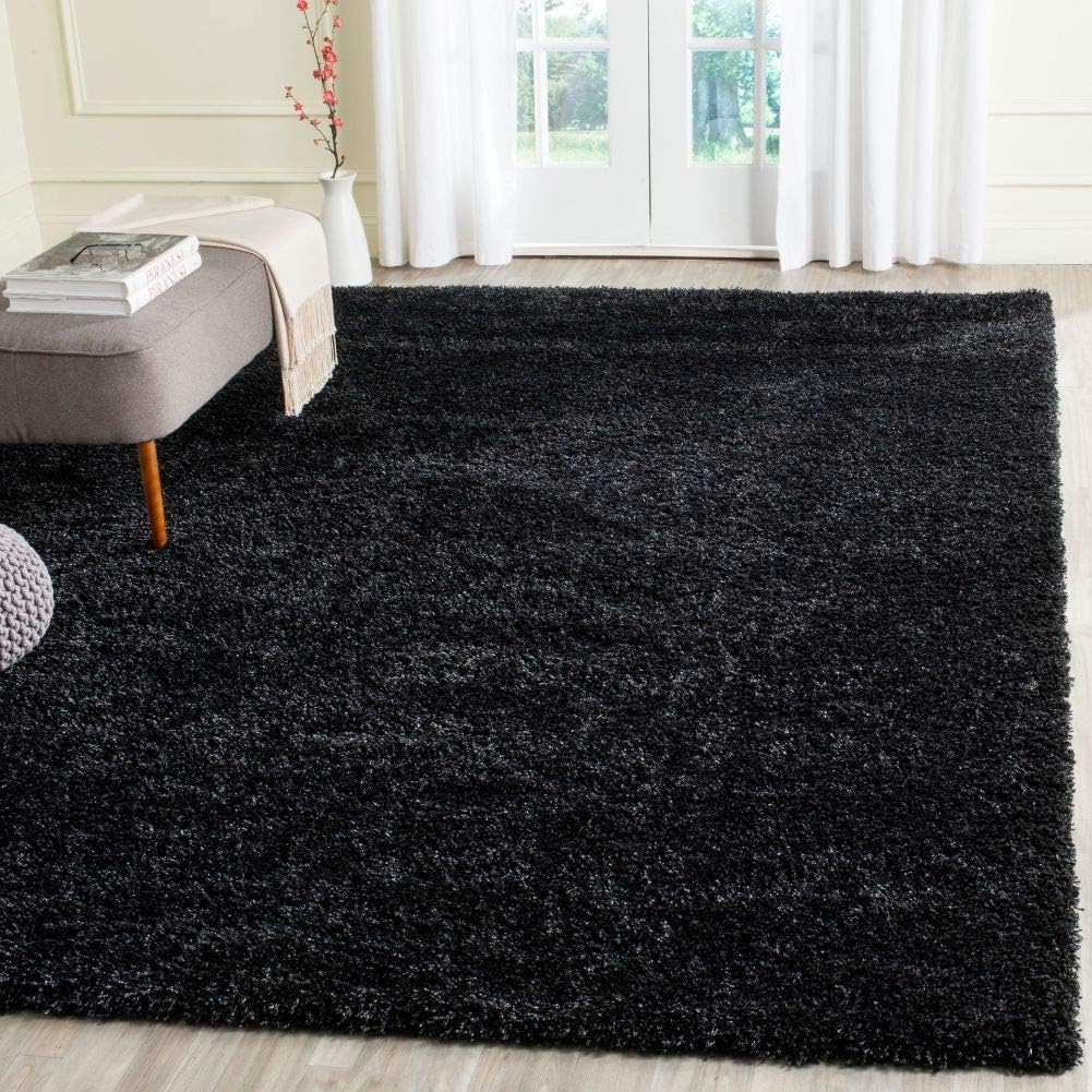 Handwoven Shag Collection Microfiber & Polyester Silk Touch Rugs with 1.5 Inch Pile Hight Size (6x6 Square,feet)